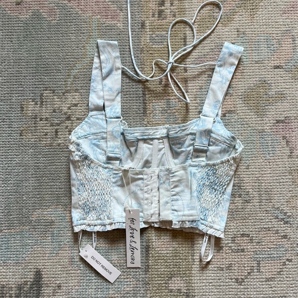 For Love & Lemons Chantal Top in Blue - Picture 7 of 11